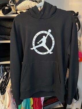 Off-White Jordan Black Pullover Hoodie with White Jumpman